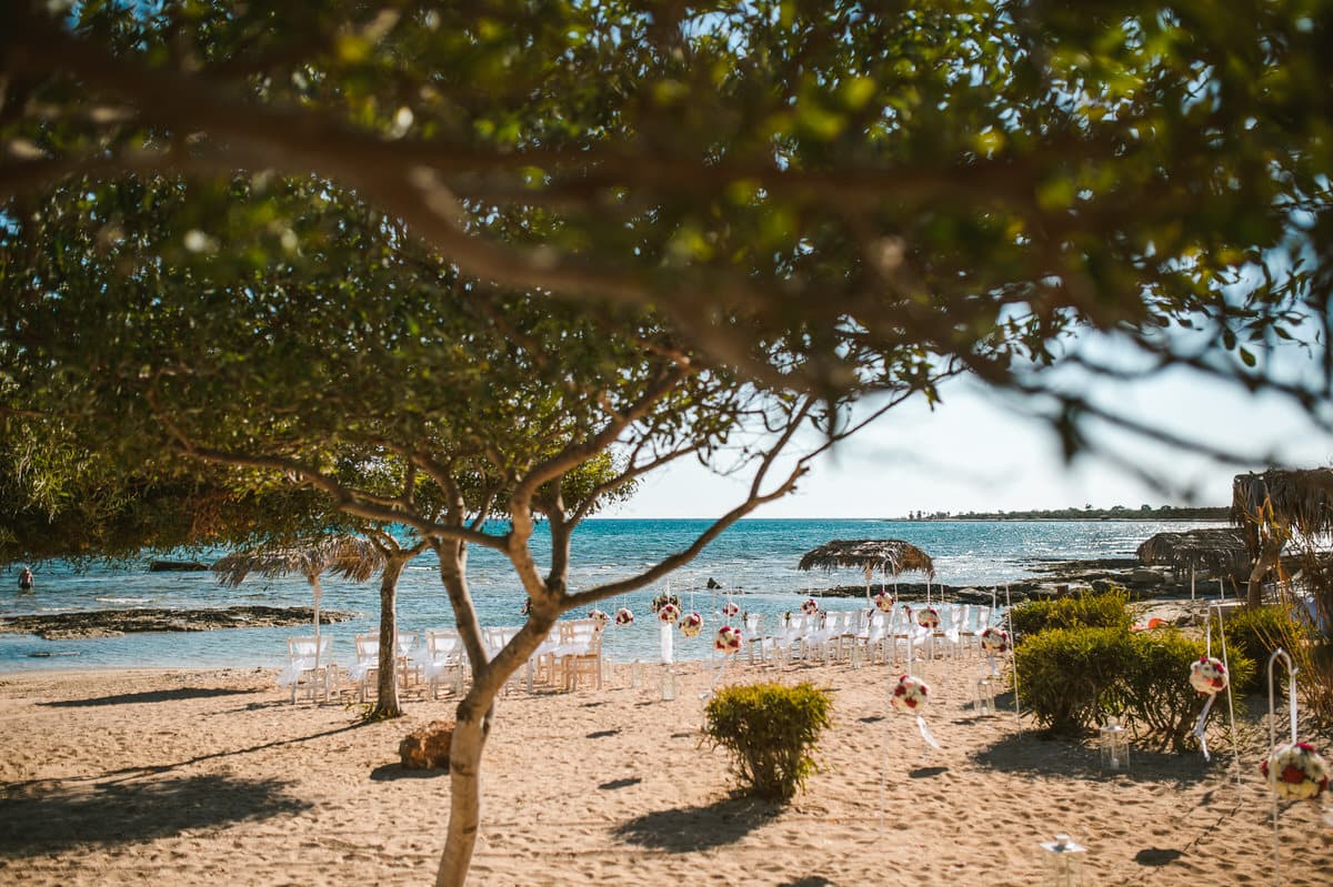 Private beachfront wedding at Thalassines Beach, Ayia Thekla