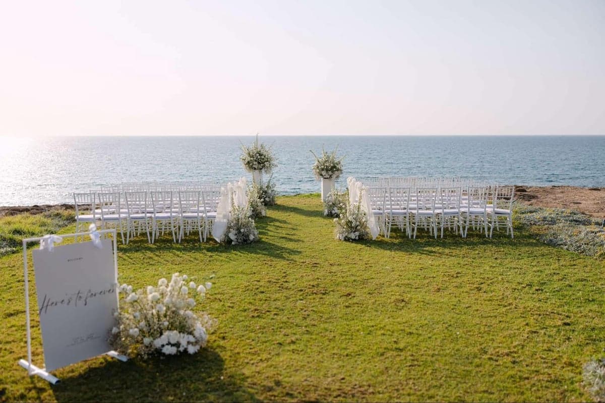 Clifftop ceremony in Paphos, Cyprus