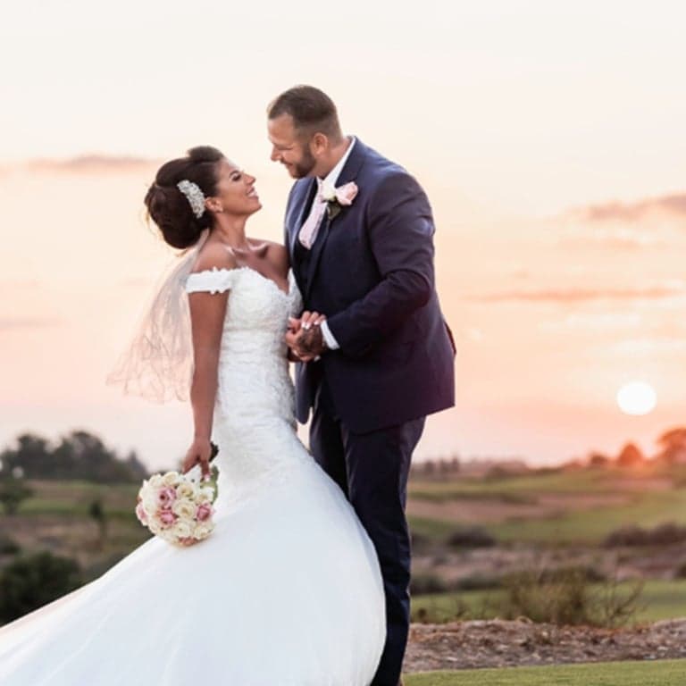 Couple at sunset in Paphos