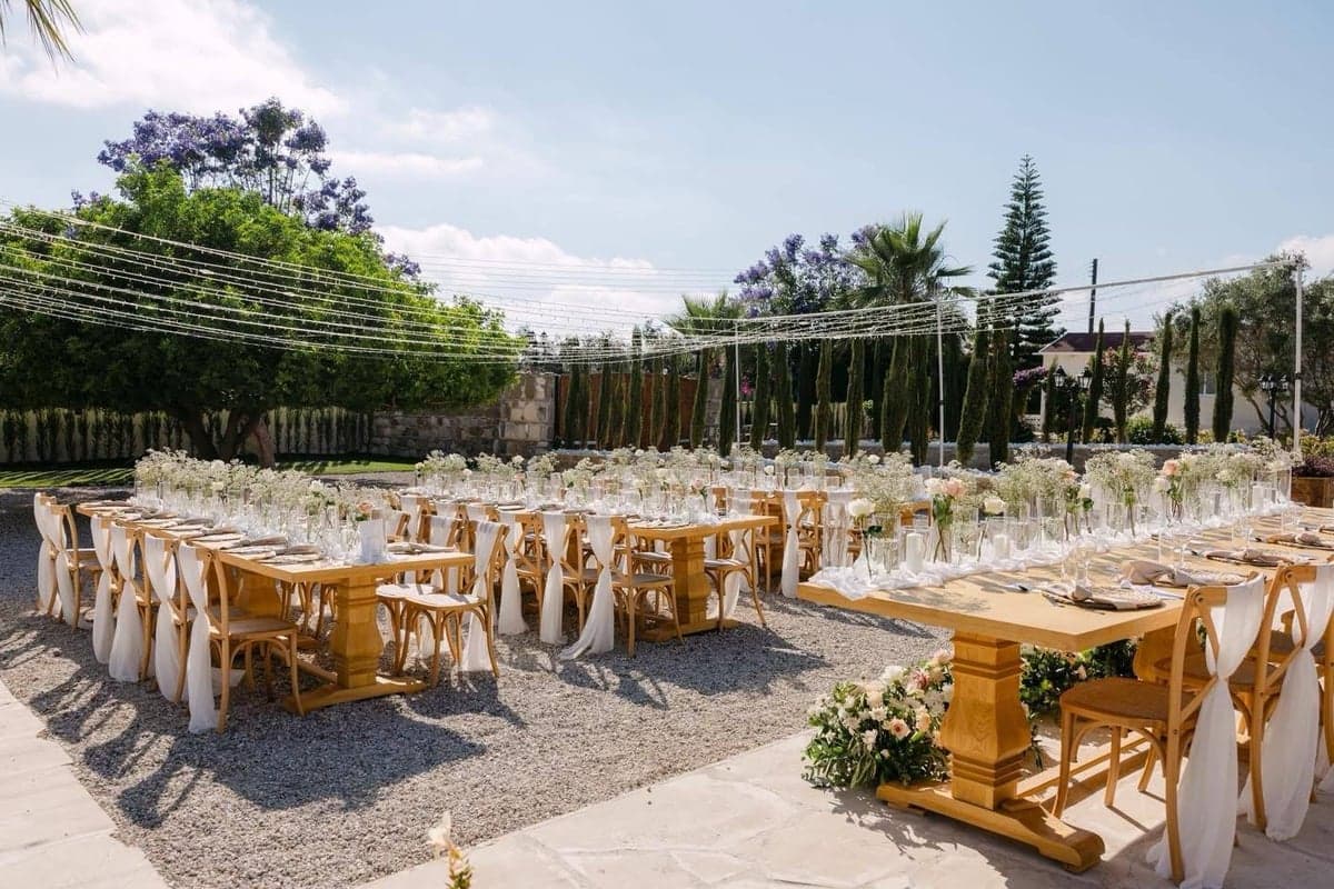 Wedding reception décor at L'Chateau Cyprus