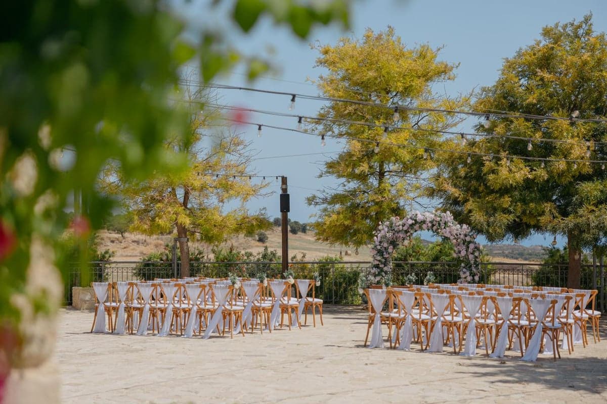 Wedding arch hire Cyprus — floral ceremony arch