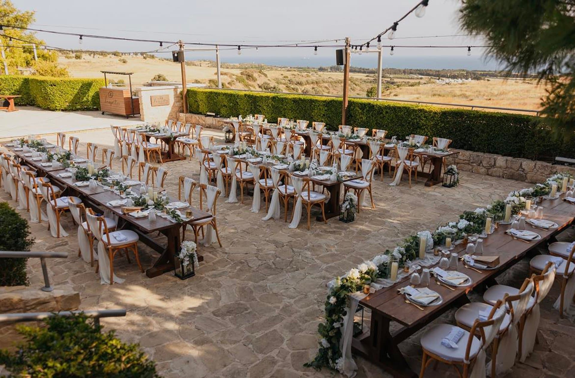 Liopetro reception tables with sea views in Kouklia, Paphos